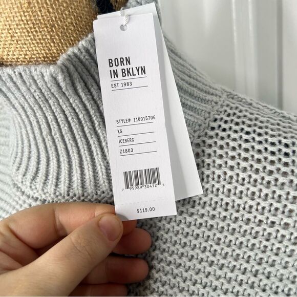 Sz XS 525 America Talia Diamond Stitch Pullover In Iceberg NWT $119 MSRP - Picture 9 of 12